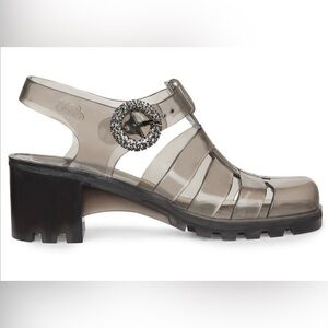 AlexaChung JuJu Jellies Smoke Gray Heeled Jelly Shoes UK 5 / US 7